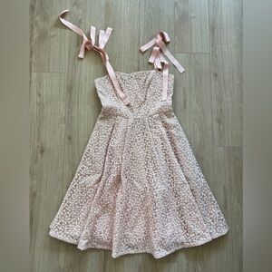 Gal Meets Glam' Pink A-Line Dress with Bow Straps